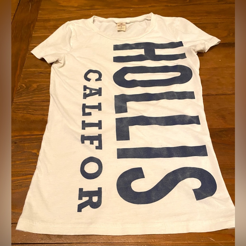 Y2K baby tee size small White and Blue Women's Top